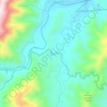 Mapa topográfico Baan, altitude, relevo
