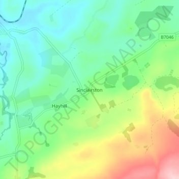 Mapa topográfico Sinclairston, altitude, relevo