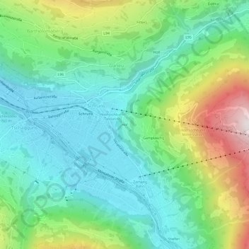 Mapa topográfico Hof, altitude, relevo