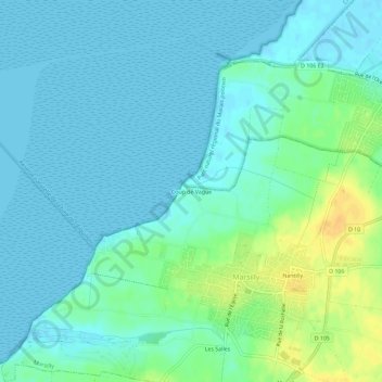 Mapa topográfico Coup de Vague, altitude, relevo
