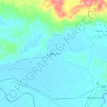 Mapa topográfico Santa Ana, altitude, relevo