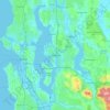 Mapa topográfico Bellevue, altitude, relevo