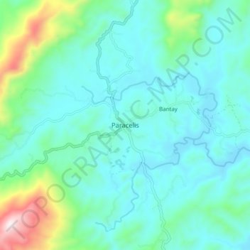 Mapa topográfico Paracelis, altitude, relevo