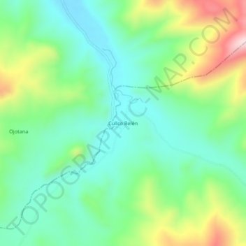 Mapa topográfico Cullco Belén, altitude, relevo