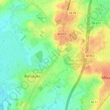 Mapa topográfico Le Jambon, altitude, relevo