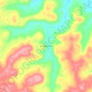 Mapa topográfico Mangueirinha, altitude, relevo