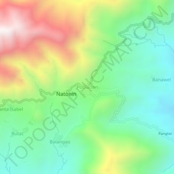 Mapa topográfico Poblacion, altitude, relevo