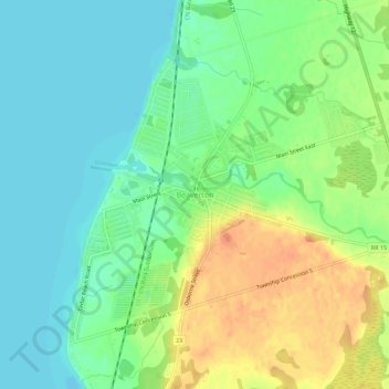 Mapa topográfico Beaverton, altitude, relevo