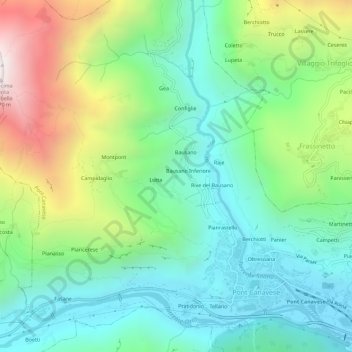 Mapa topográfico Moies, altitude, relevo
