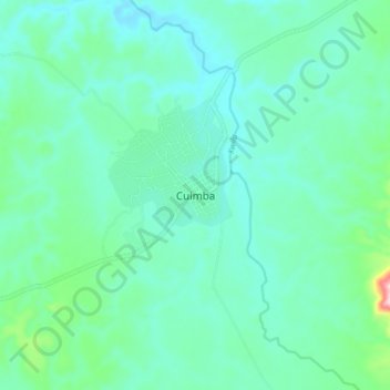 Mapa topográfico Cuimba, altitude, relevo