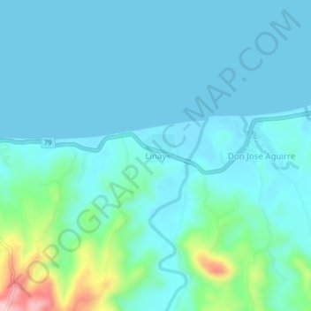 Mapa topográfico Linay, altitude, relevo