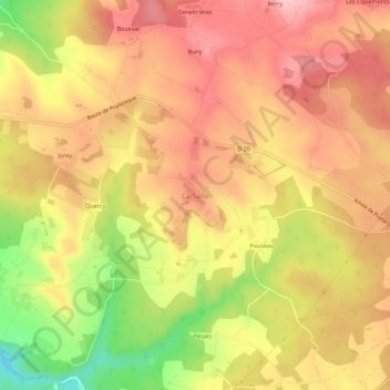 Mapa topográfico La Salle, altitude, relevo