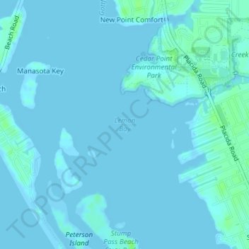 Mapa topográfico Lemon Bay, altitude, relevo