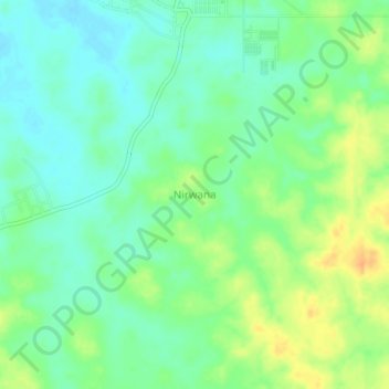 Mapa topográfico Nirwana, altitude, relevo