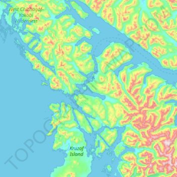 Mapa topográfico Piper Island, altitude, relevo