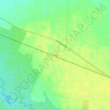 Mapa topográfico Nuñez, altitude, relevo