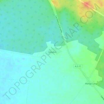 Mapa topográfico Vesubio, altitude, relevo