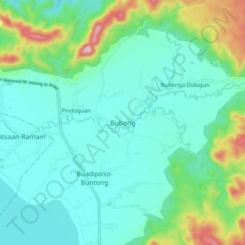 Mapa topográfico Bubong, altitude, relevo