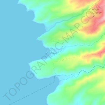 Mapa topográfico Quinawan, altitude, relevo