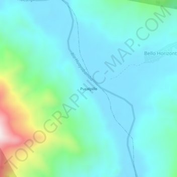 Mapa topográfico Pucalpillo, altitude, relevo