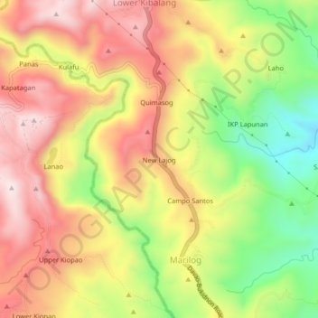 Mapa topográfico New Lajog, altitude, relevo
