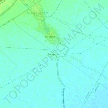 Mapa topográfico Telaprolu, altitude, relevo