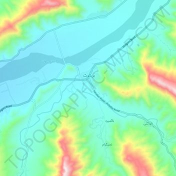 Mapa topográfico Barikot, altitude, relevo
