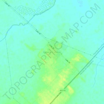 Mapa topográfico Ignacio Correas, altitude, relevo