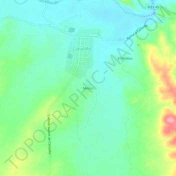 Mapa topográfico Moscú, altitude, relevo