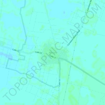 Mapa topográfico Molas, altitude, relevo