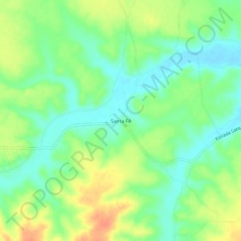 Mapa topográfico Santa Fé, altitude, relevo