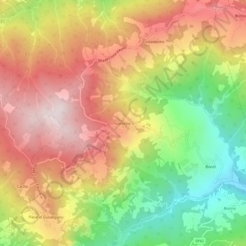 Mapa topográfico Lennova, altitude, relevo