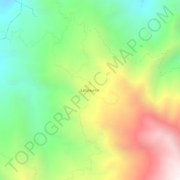 Mapa topográfico Lanzaurco, altitude, relevo