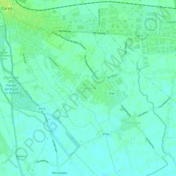 Mapa topográfico Cherubine, altitude, relevo