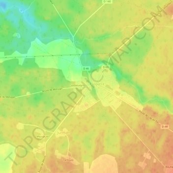 Mapa topográfico Au Tuc, altitude, relevo