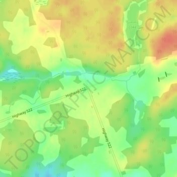 Mapa topográfico Loring, altitude, relevo