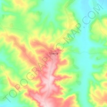Mapa topográfico Sheno, altitude, relevo