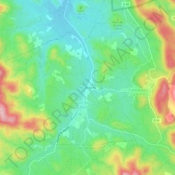 Mapa topográfico Roc de Barry, altitude, relevo