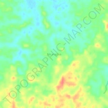 Mapa topográfico Nicaragua, altitude, relevo