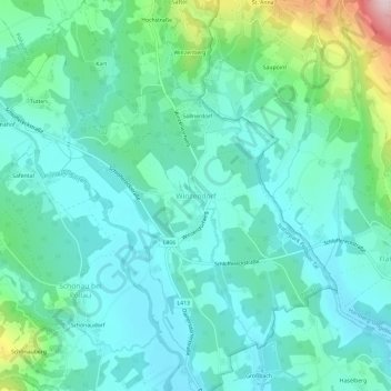 Mapa topográfico Winzendorf, altitude, relevo