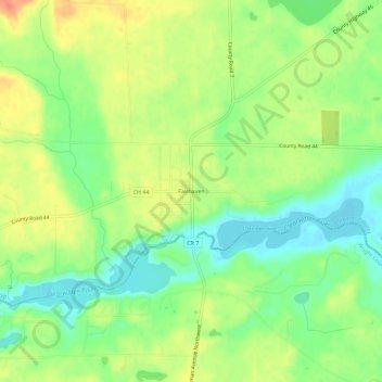 Mapa topográfico Fairhaven, altitude, relevo