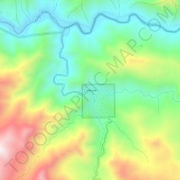Mapa topográfico Crabtree, altitude, relevo