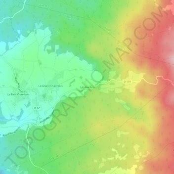 Mapa topográfico Les Gardes, altitude, relevo