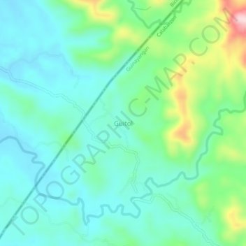 Mapa topográfico Guitol, altitude, relevo