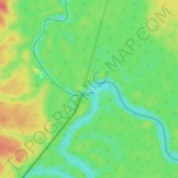 Mapa topográfico Cononaco, altitude, relevo