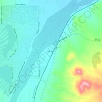 Mapa topográfico Helendale, altitude, relevo
