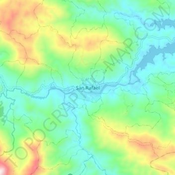Mapa topográfico San Rafael, altitude, relevo
