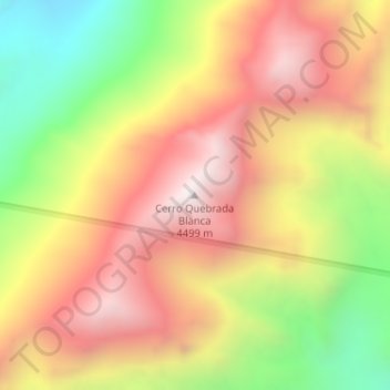 Mapa topográfico Cerro Quebrada Blanca, altitude, relevo