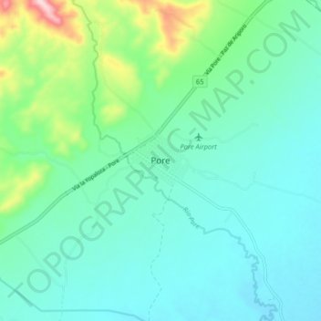 Mapa topográfico Pore, altitude, relevo