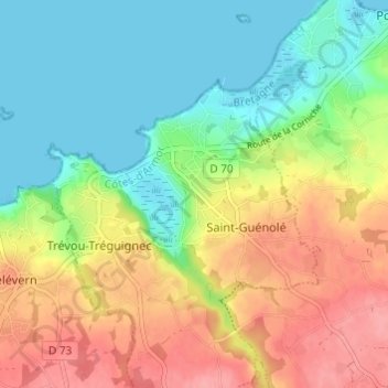 Mapa topográfico Bel Air, altitude, relevo